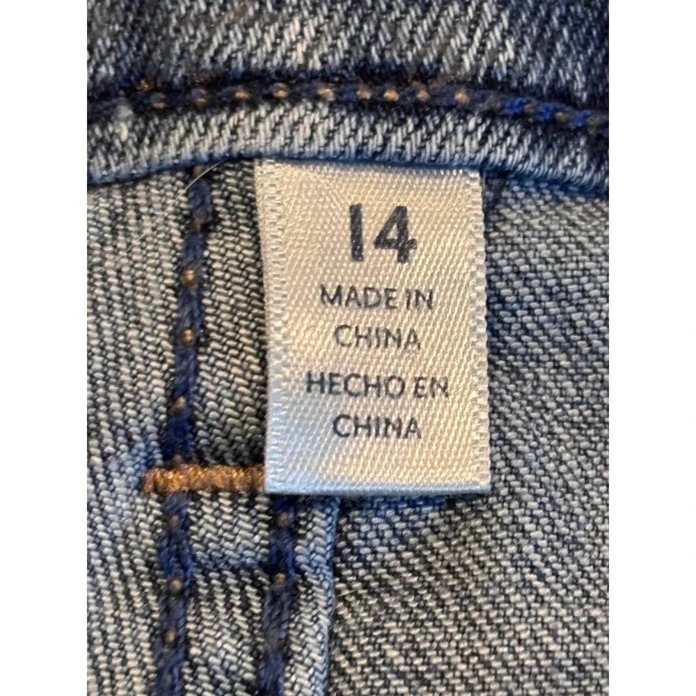 Seven7 Womens Size 14 Blue Denim Cutoff Shorts Raw Hem Stretch Mid Rise RN109890